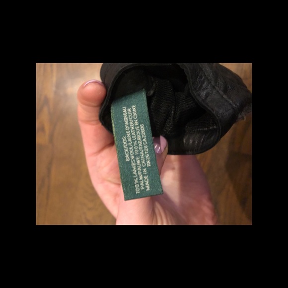 Ralph Lauren grey wool & leather gloves - Picture 4 of 6